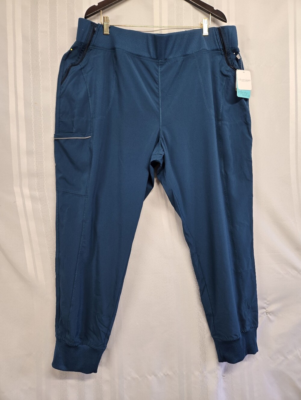 CHEROKEE PLUS SIZE INFINITY SCRUBS PANT MID RISE JOGGERS CARIBBEAN BLUE 3XL